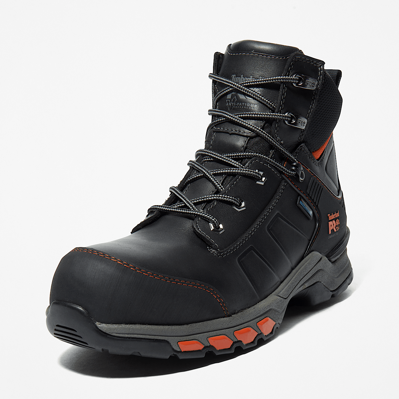 Timberland PRO Hypercharge 6 Waterproof Composite Toe Work Boot for Men in Black and Orange