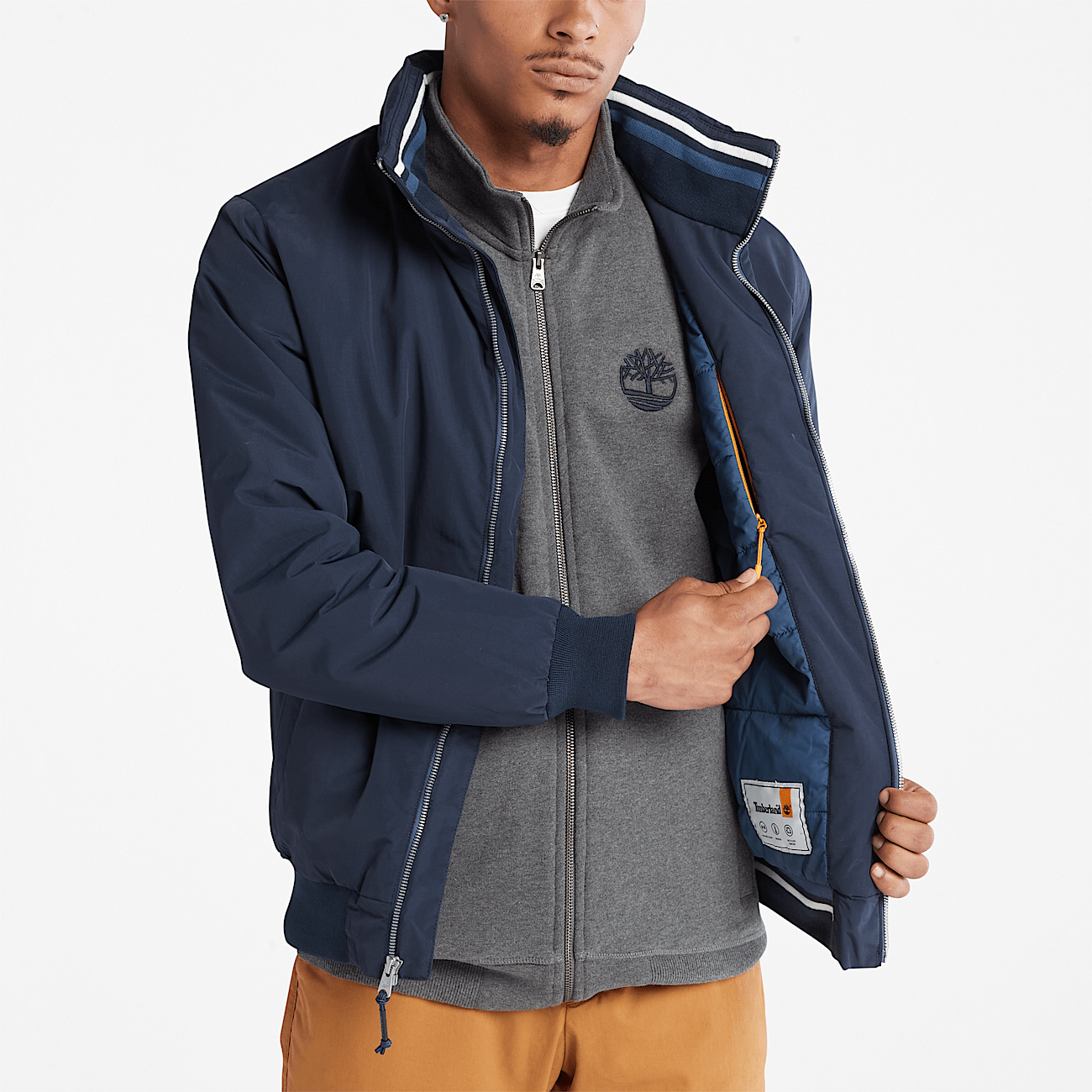 Bomber azul marino hombre clearance