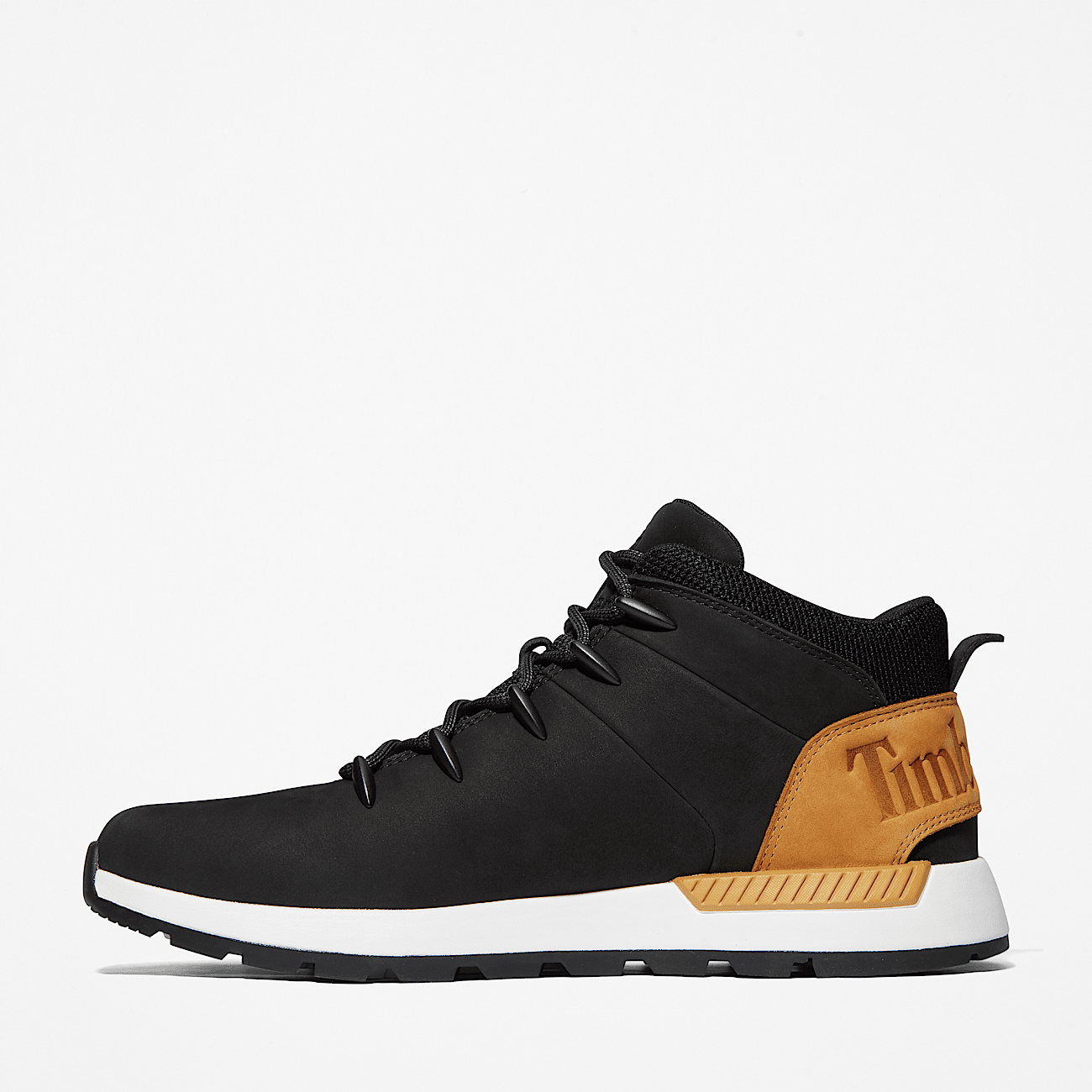Sprint Trekker Mid Lace Up Trainer for Men in Black Yellow