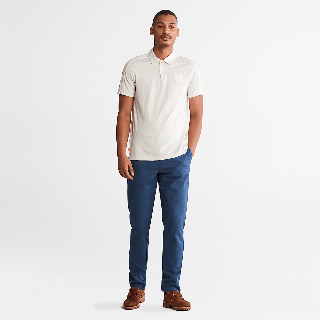Cotton and Linen Blend Joggers for Men in Blue