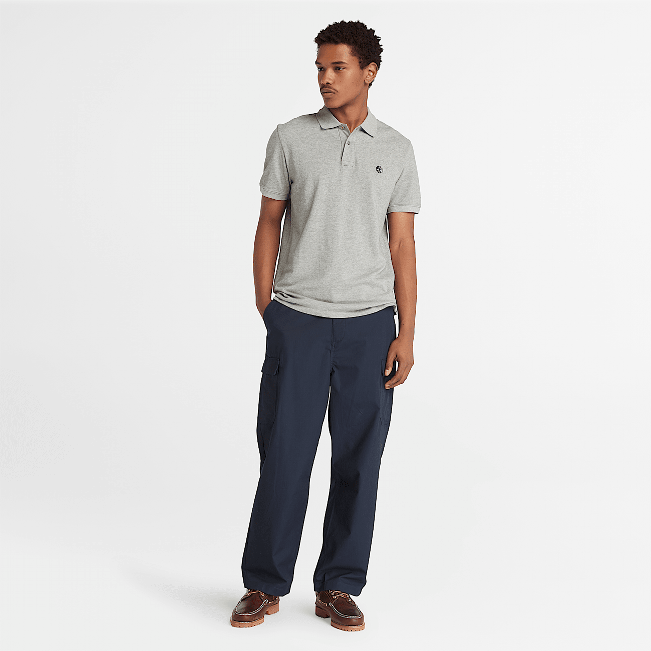 Millers River Pique Polo Shirt for Men in Grey