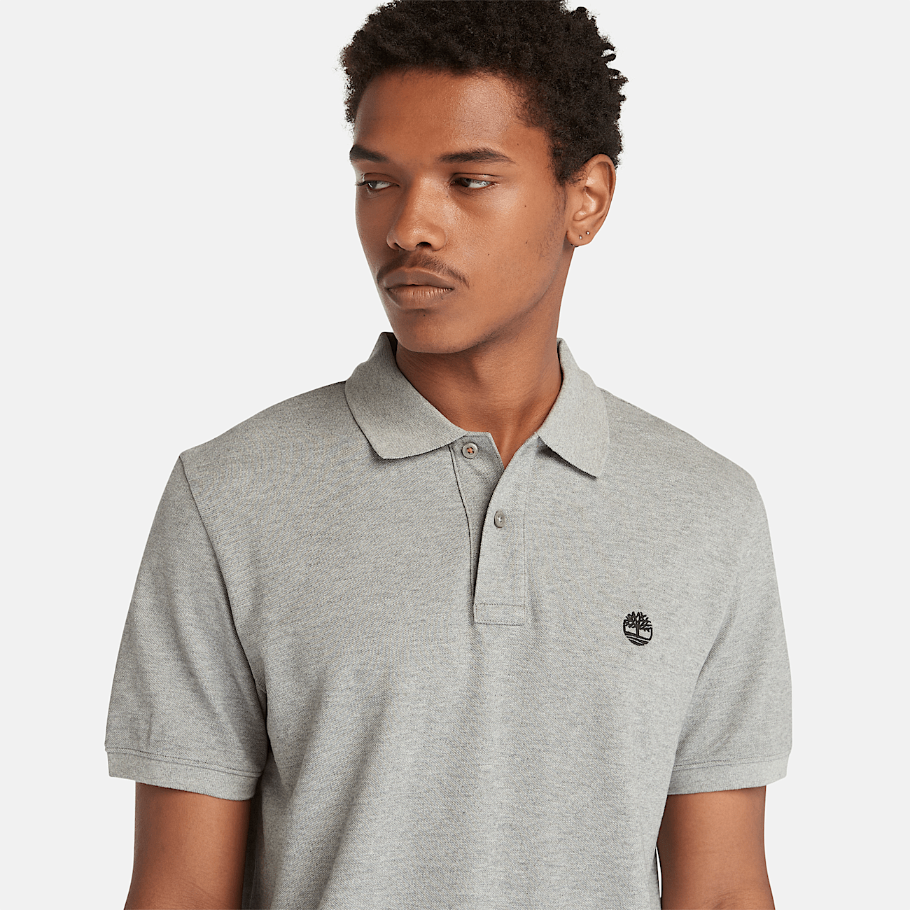 Grey polo men top