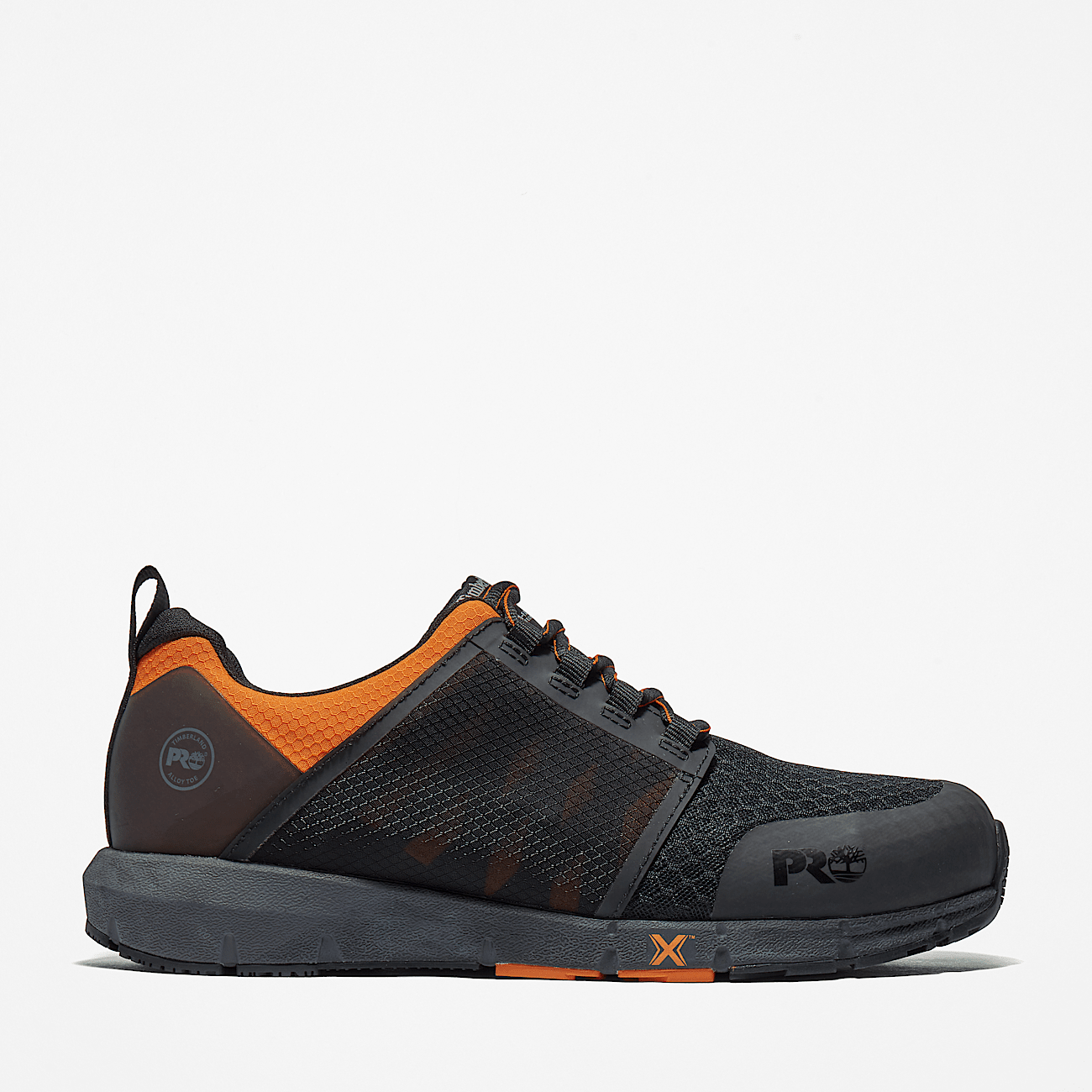 Radius Alloy Toe Work Shoe for Men in Black and Orange