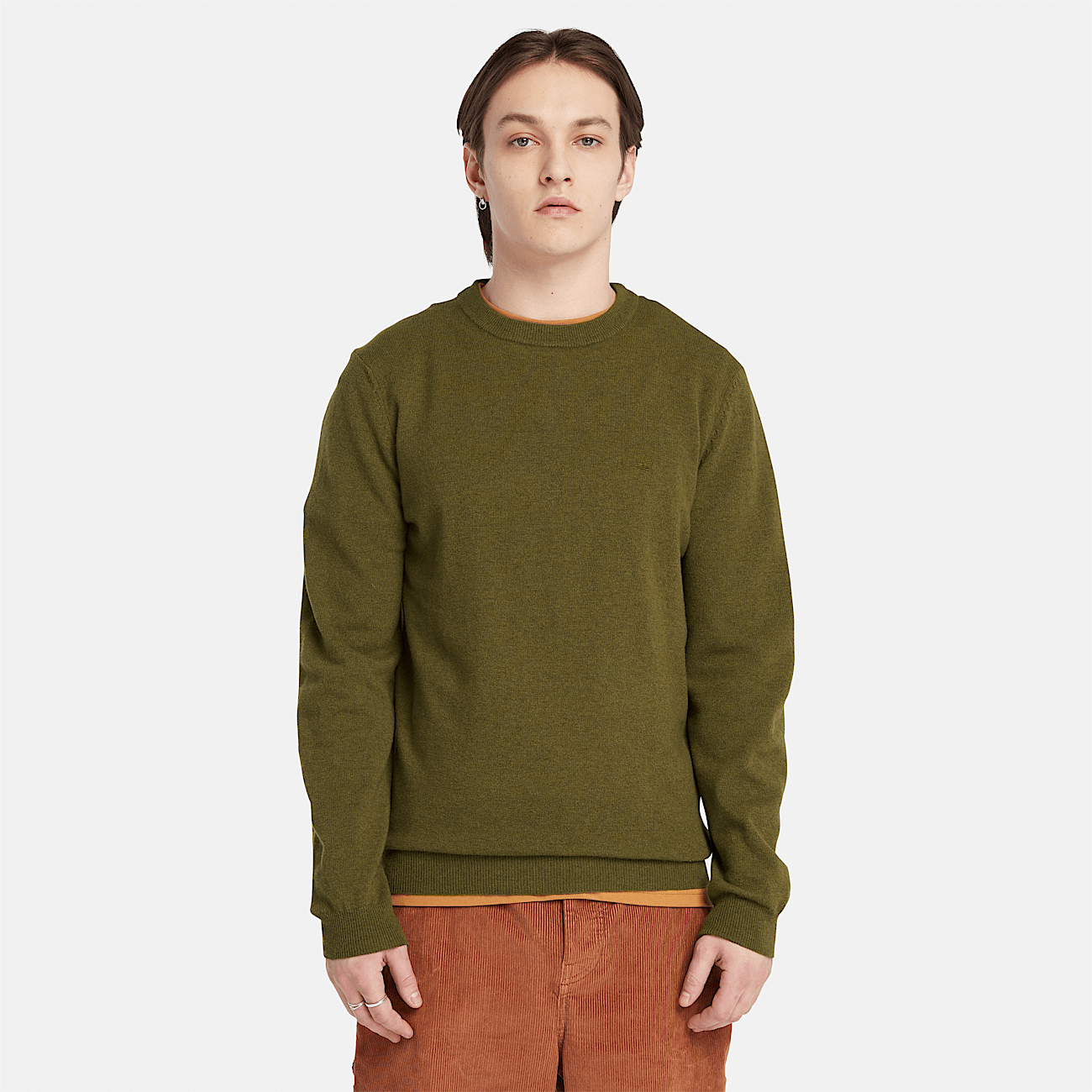 Cohas Brook Merino Crew Neck Jumper for Men in Green