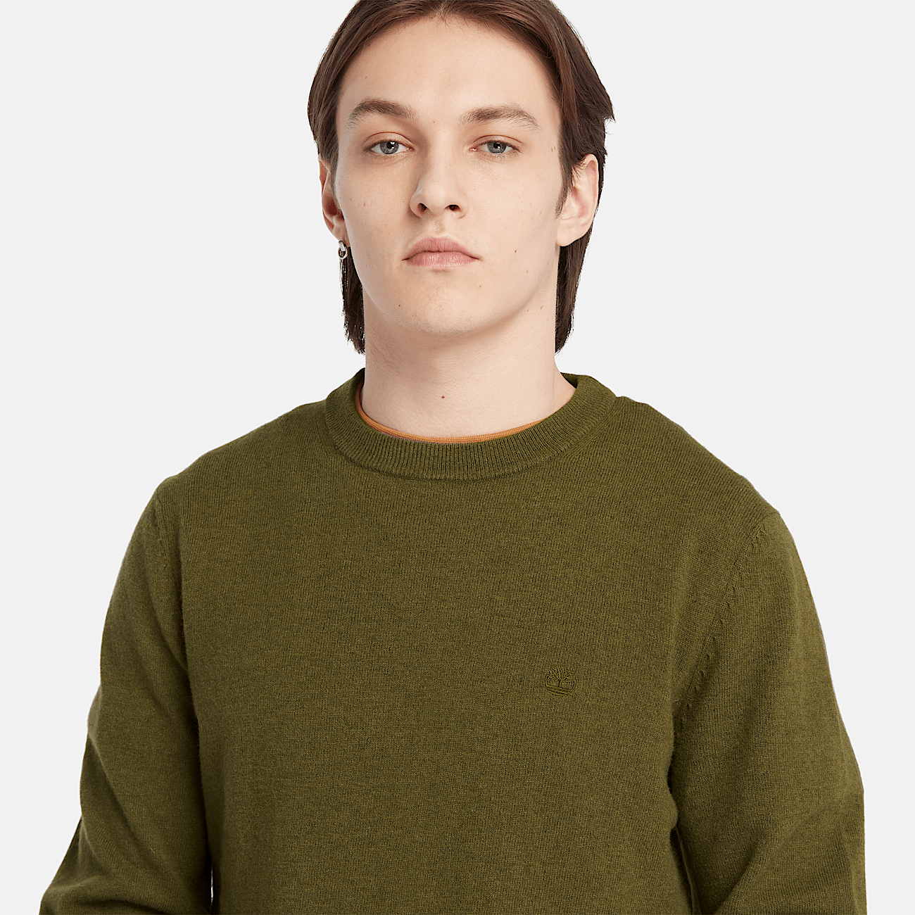 Cohas Brook Merino Crew Neck Jumper for Men in Green