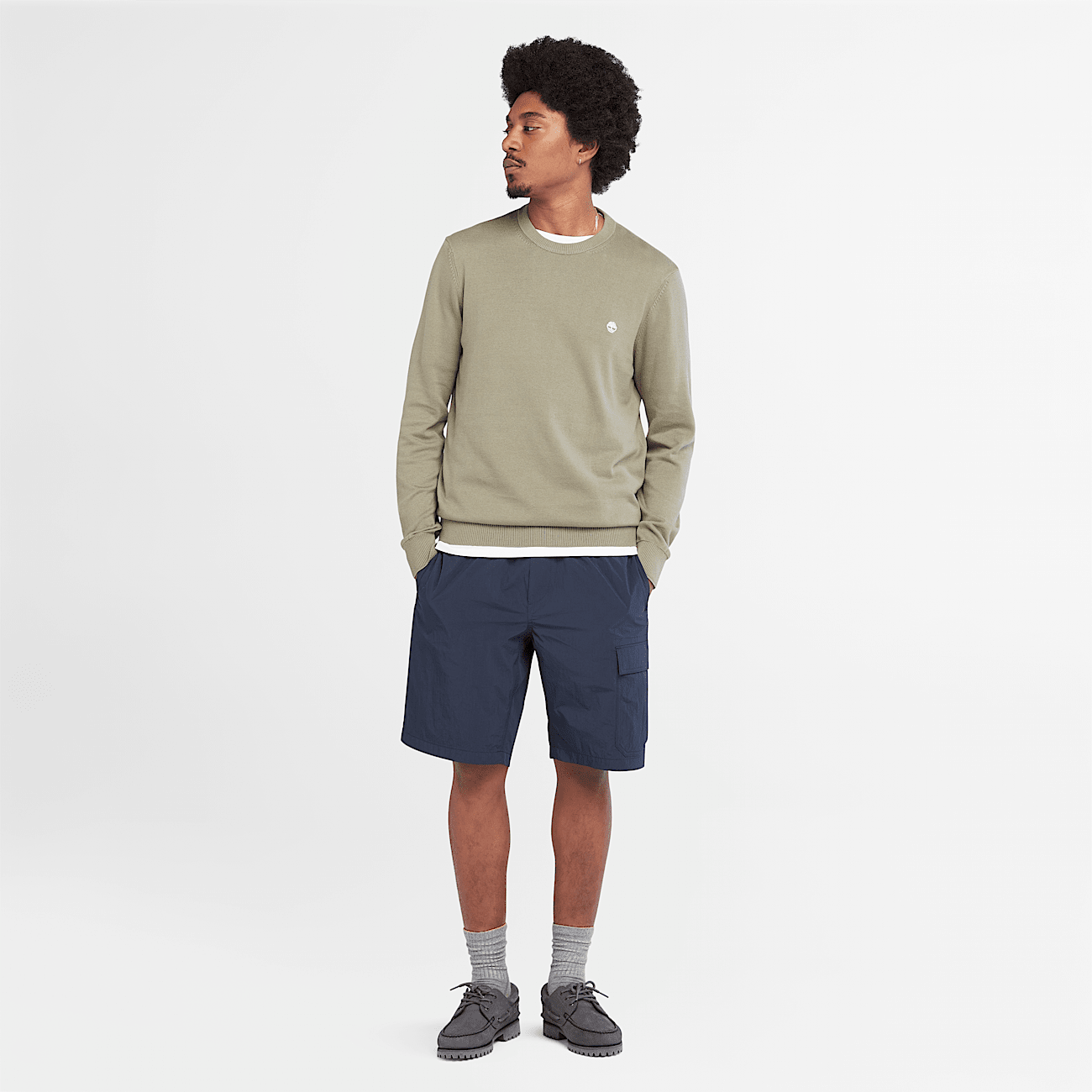 Pull a col rond Williams River pour homme en vert clair