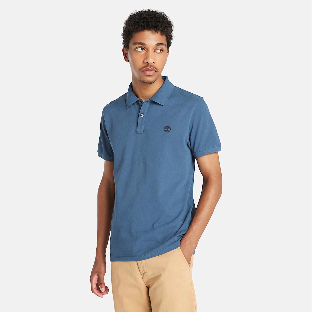 Millers River Pique Slim Fit Polo Shirt for Men in Dark Blue
