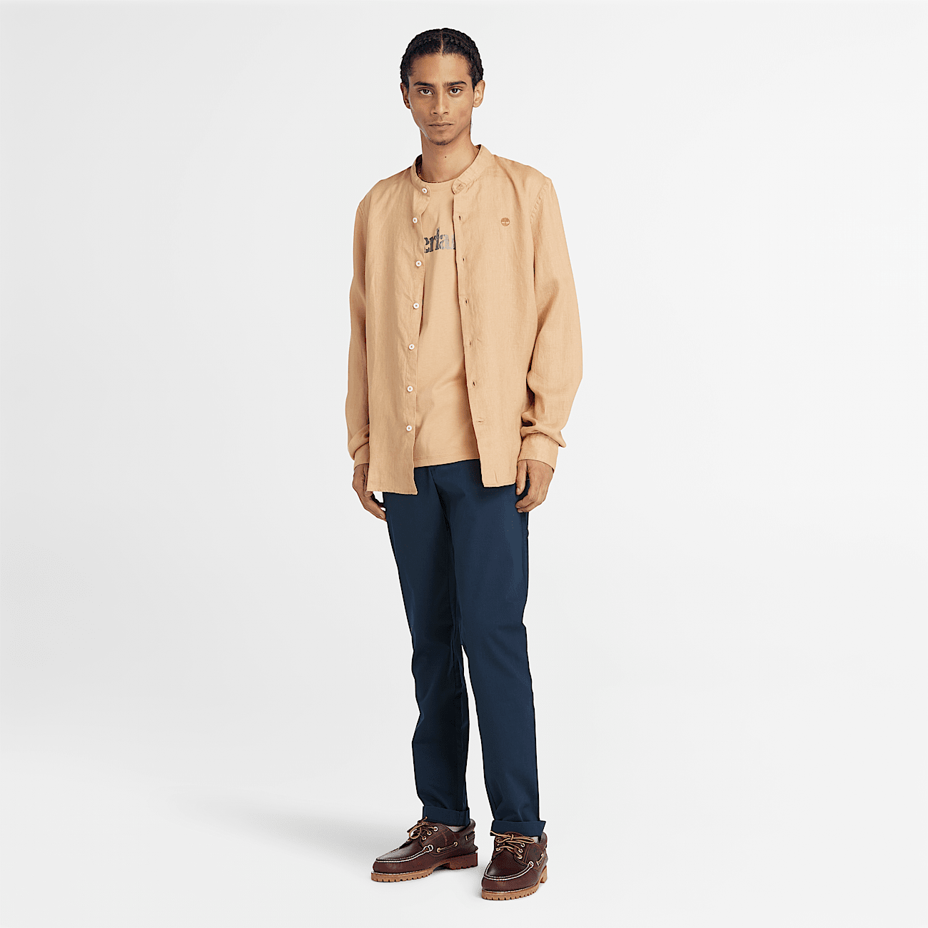Stretch Twill Chino Trousers for Men in Dark Blue