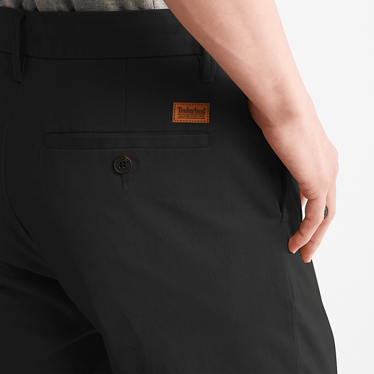 Pantaloni Chino Straight in Twill Claremont da Uomo in colore nero