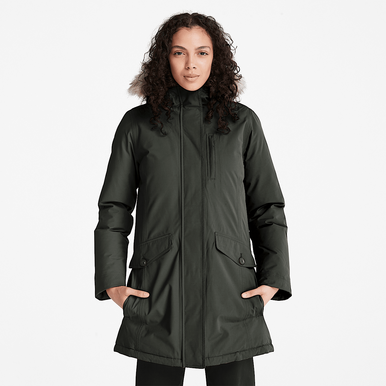 Waterproof Parka for Women in Dark Green