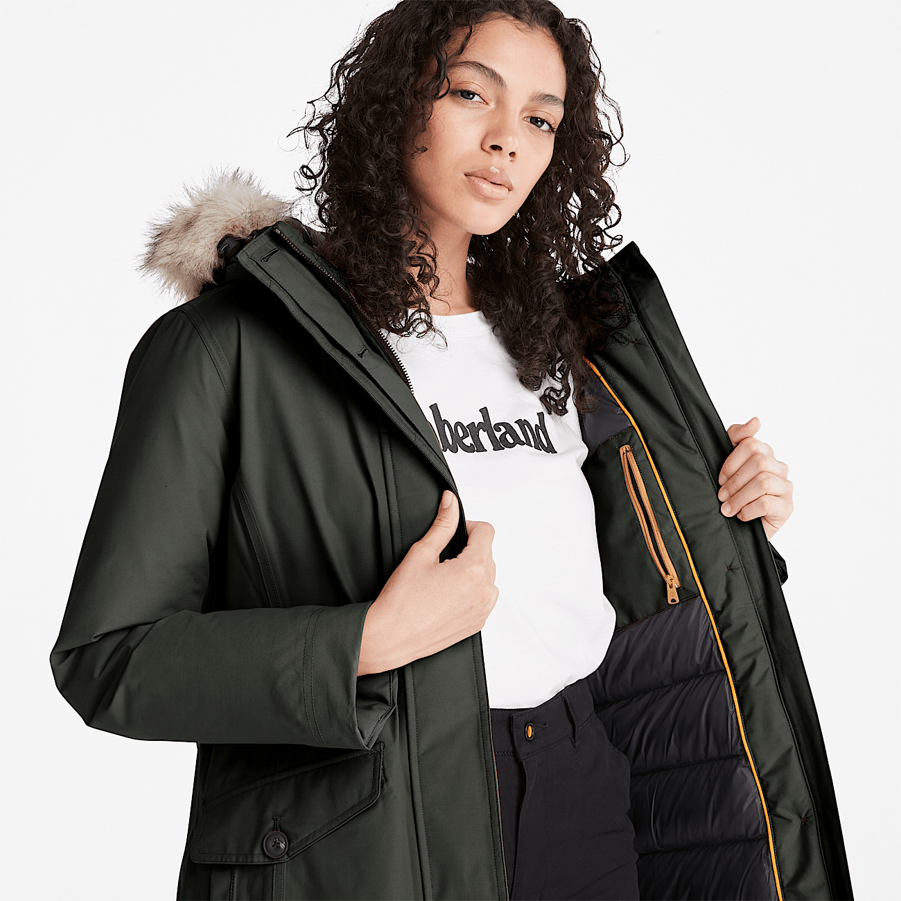 Waterproof Parka for Women in Dark Green
