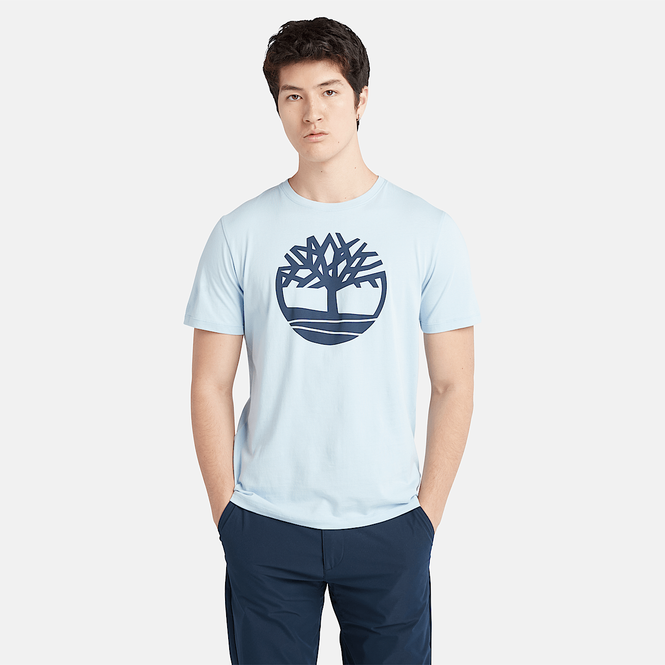 Kennebec River T shirt met boomlogo voor heren in lichtblauw