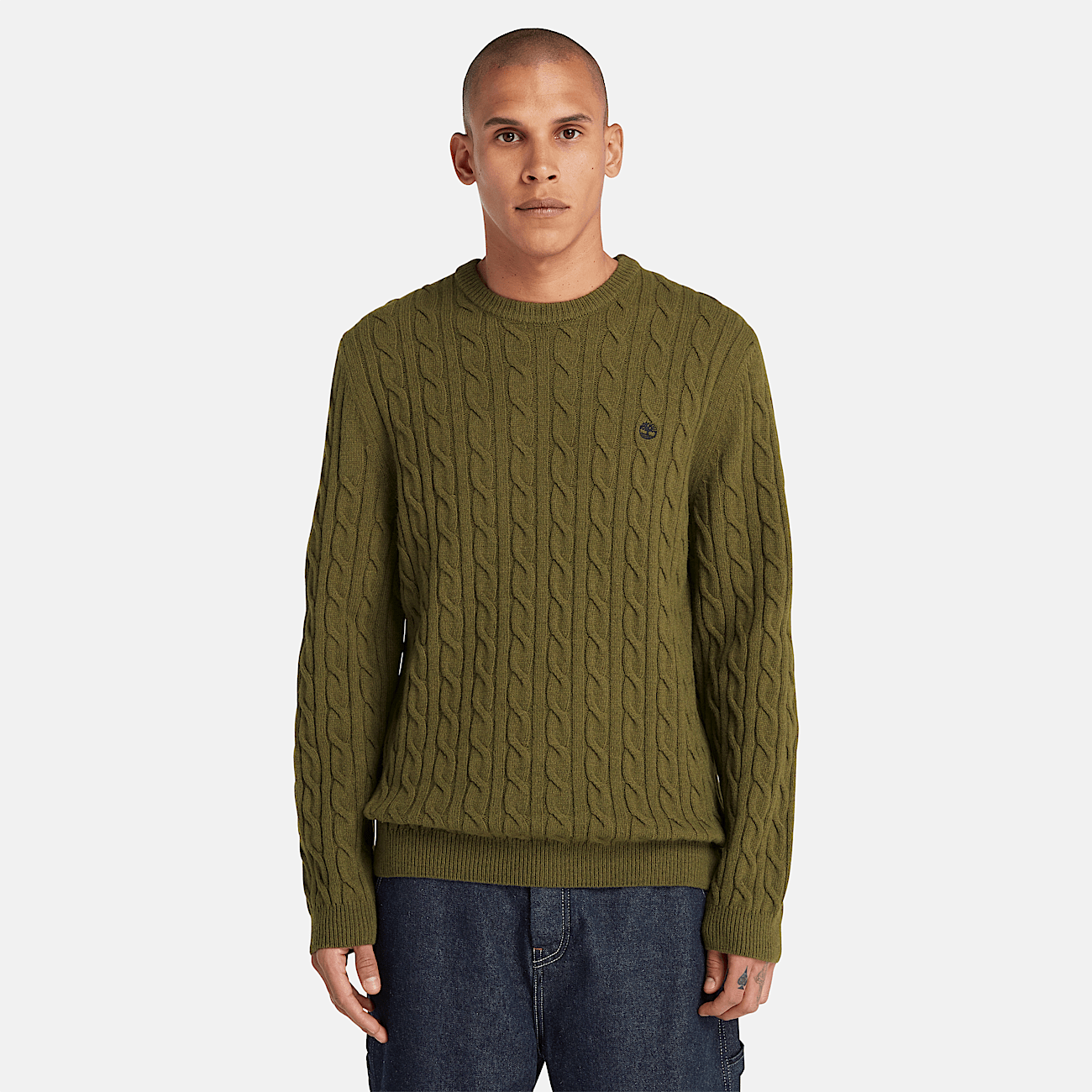 Cable crew neck jumper online