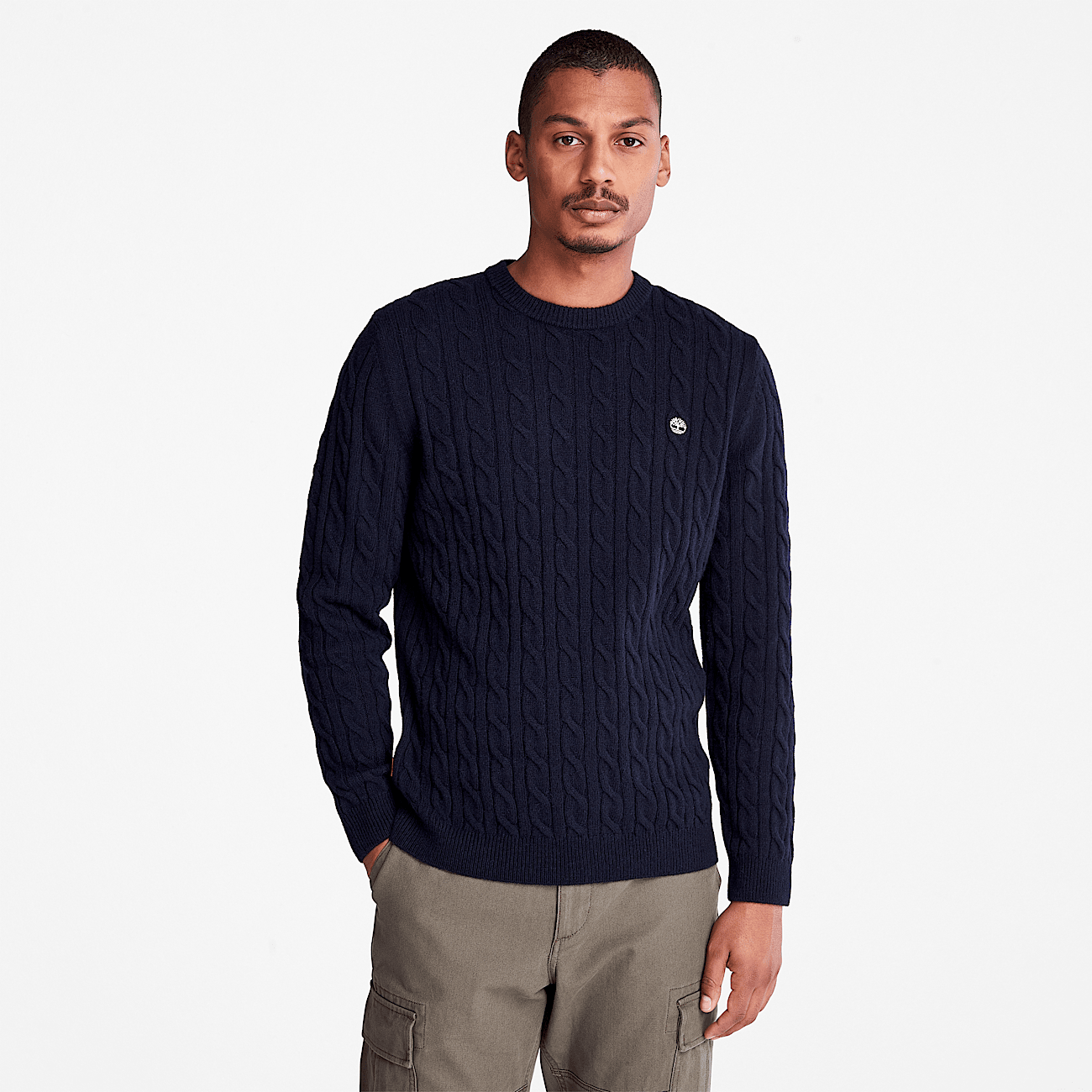 Cable knit navy jumper online