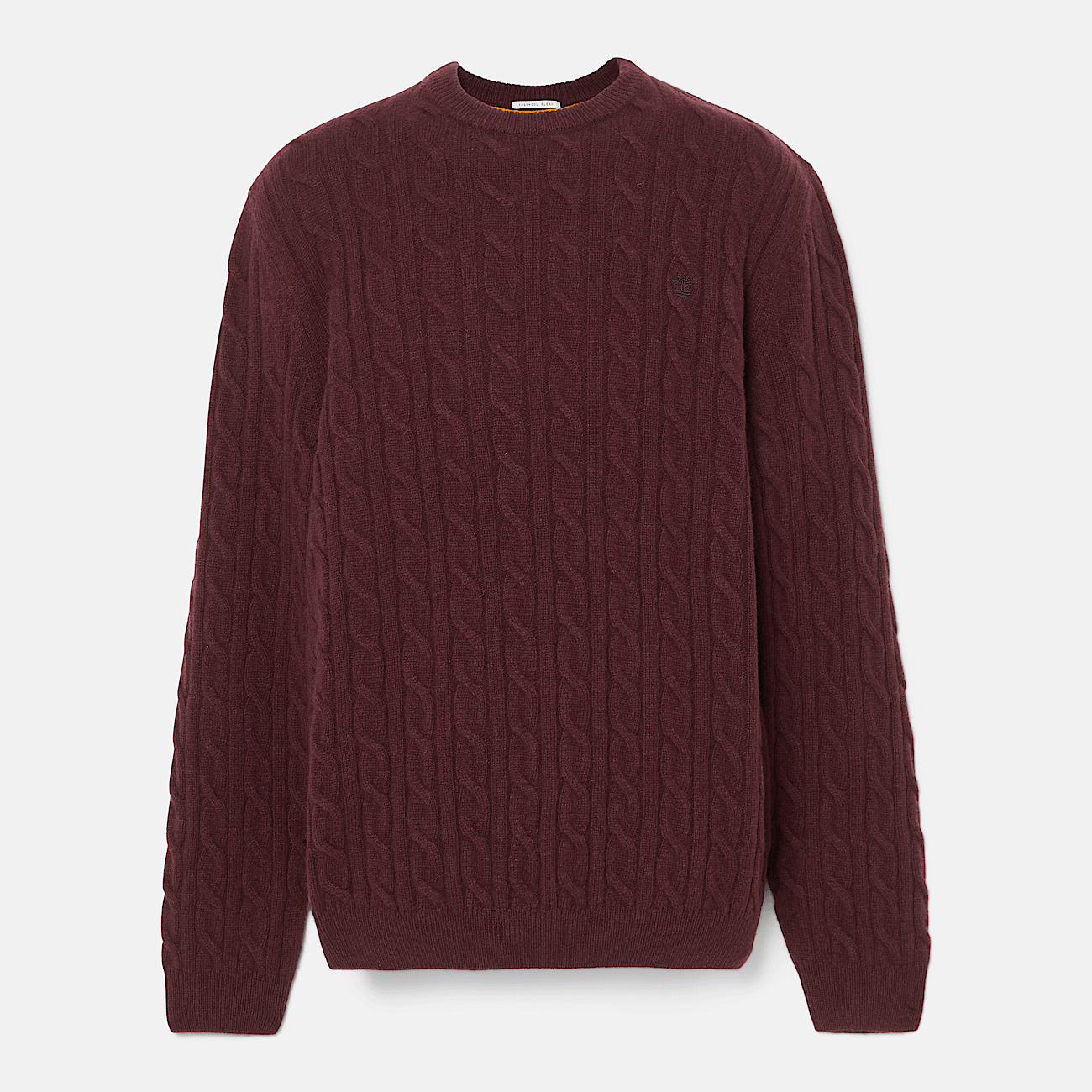 Phillips Brook Cable knit Crew Jumper for Men in Burgundy