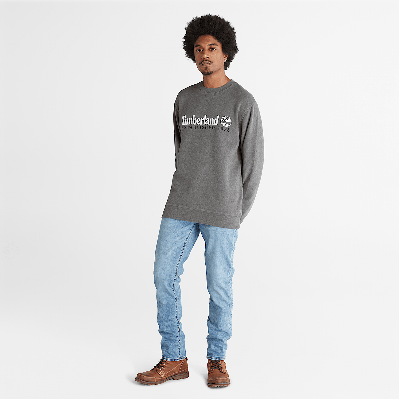 Heritage Est. 1973 Crew Sweatshirt for Men in Dark Grey