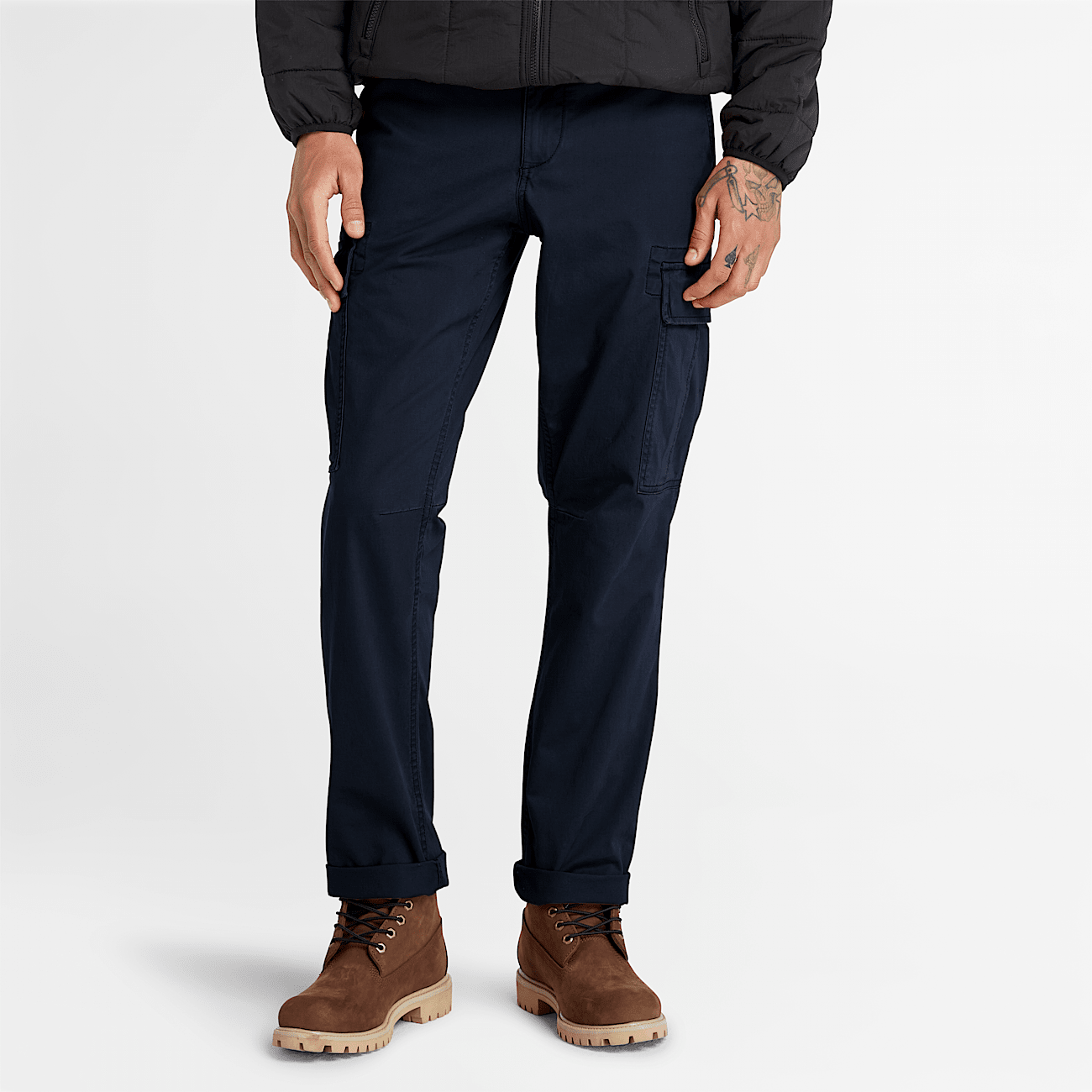Pantalon cargo en serge Core pour homme en bleu marine
