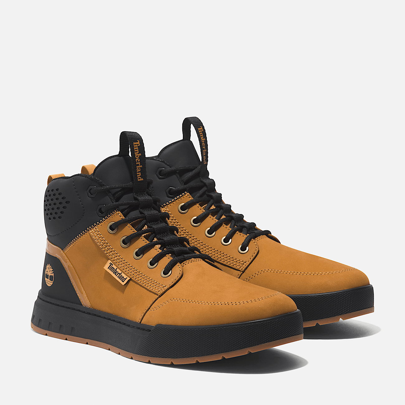 Maple Grove Mid Top Sneaker zum Schnuren fur Herren in Schwarz und Gelb