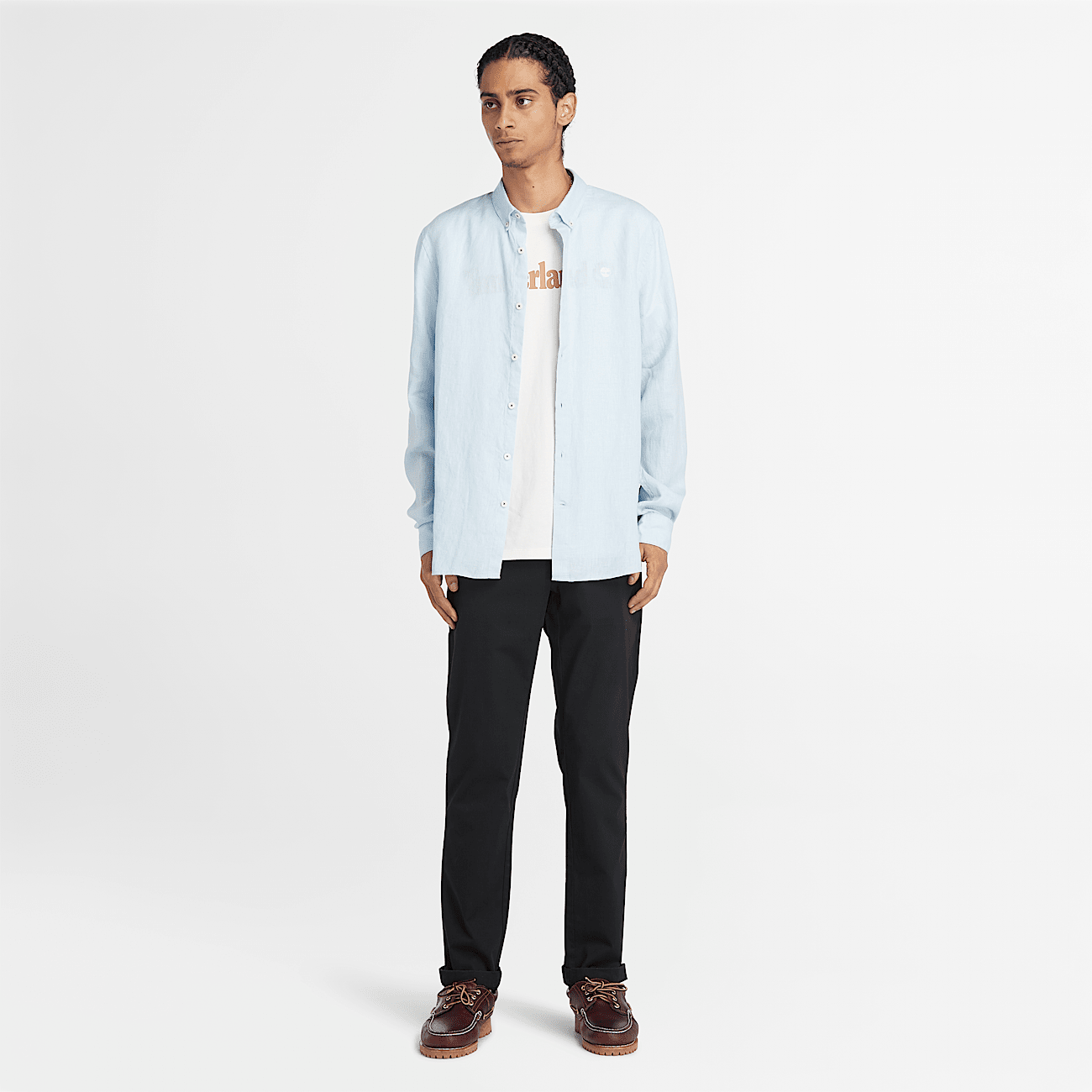 Mill Brook Linen Shirt for Men in Light Blue