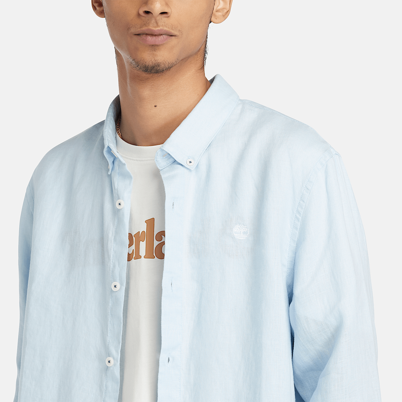Mill Brook Linen Shirt for Men in Light Blue