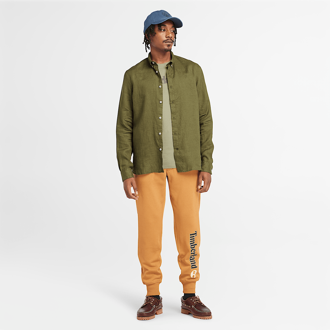 Mill Brook Linen Shirt for Men in Dark Green