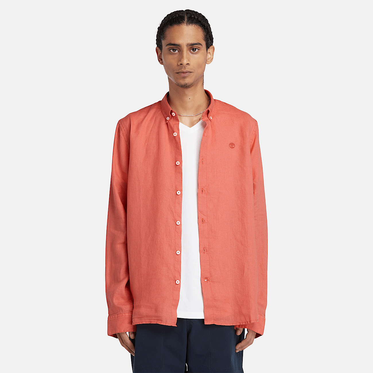 Camicia lino arancione new arrivals