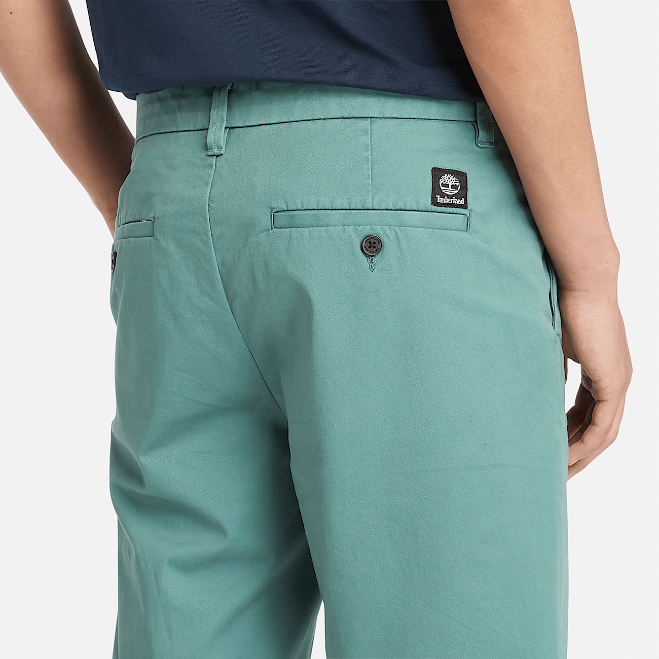 Stretch Twill Chino Shorts for Men in Teal