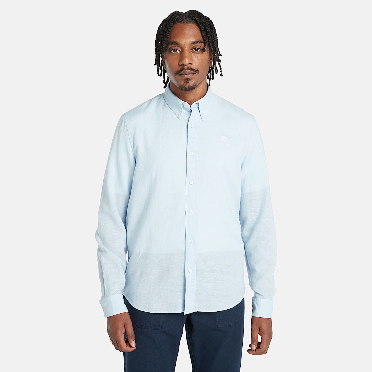 Camicia Tokyo Laundry Uomo Maniche Lunghe | Colore Azzurro | Vestibilità Regolare In Misto Cotone E Lino