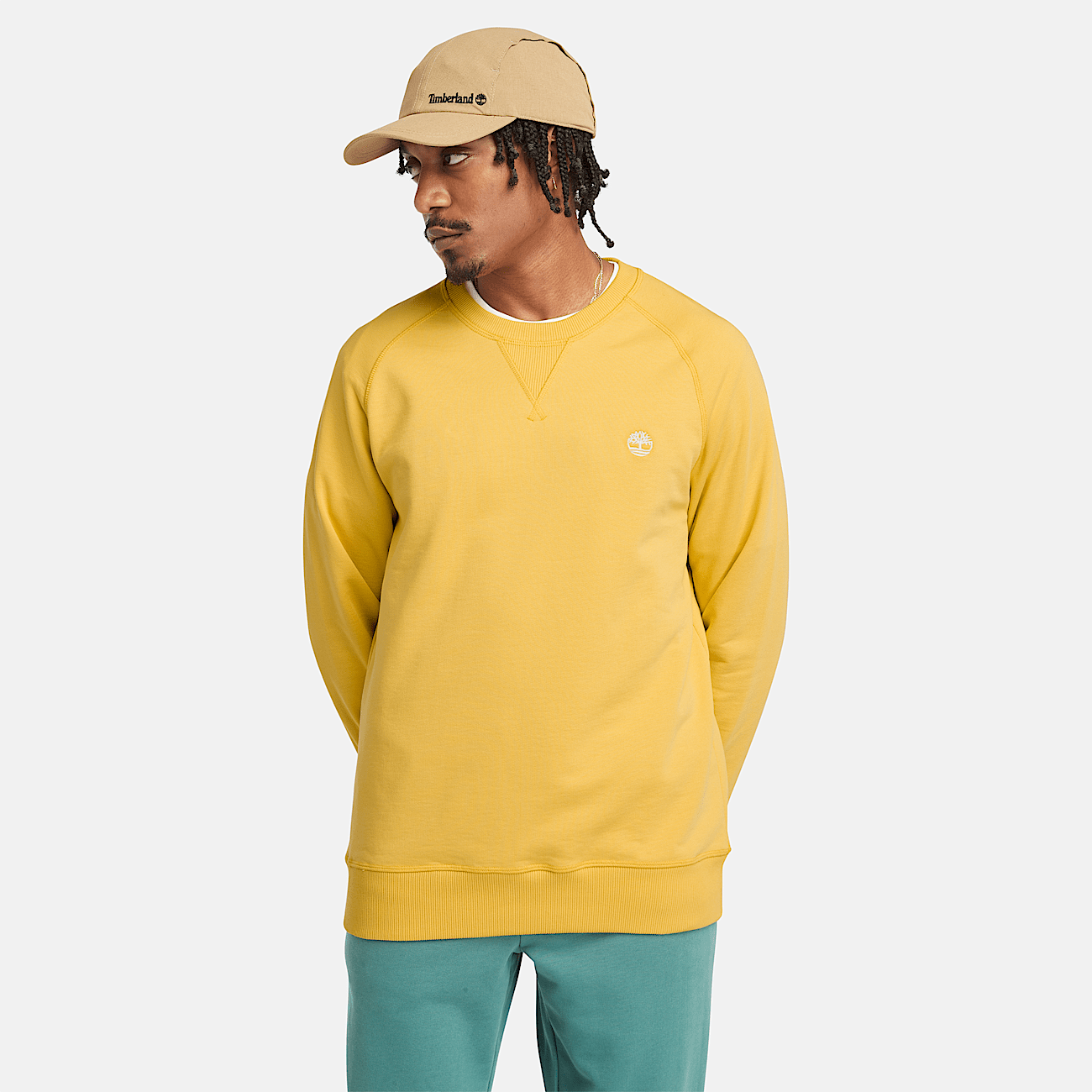 Exeter Loopback Crewneck Sweatshirt for Men in Light Yellow