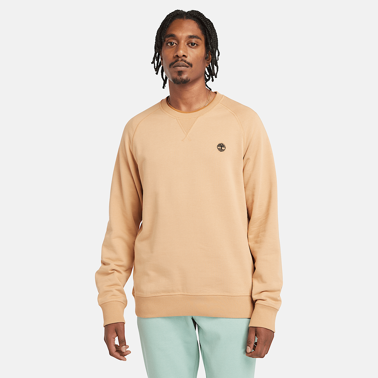 Exeter Loopback Crewneck Sweatshirt for Men in Light Brown