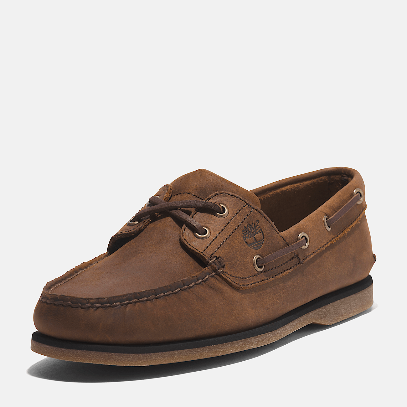 Classic Leather Boat Shoe for Men in Medium Brown