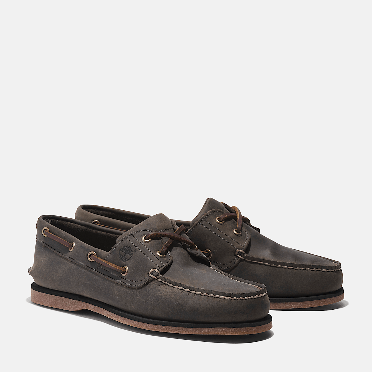 Scarpa da Barca in Pelle Classic da Uomo in Grigio medio
