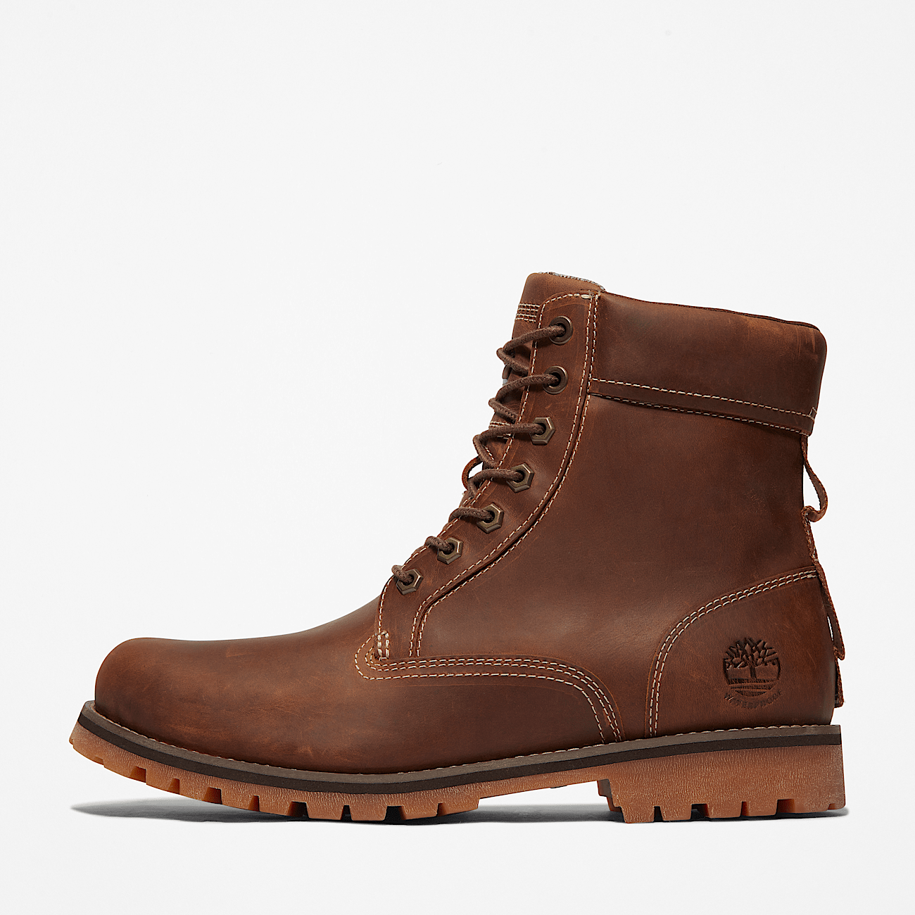 Rugged Mid Lace Up Waterproof Boot for Men in Light Brown
