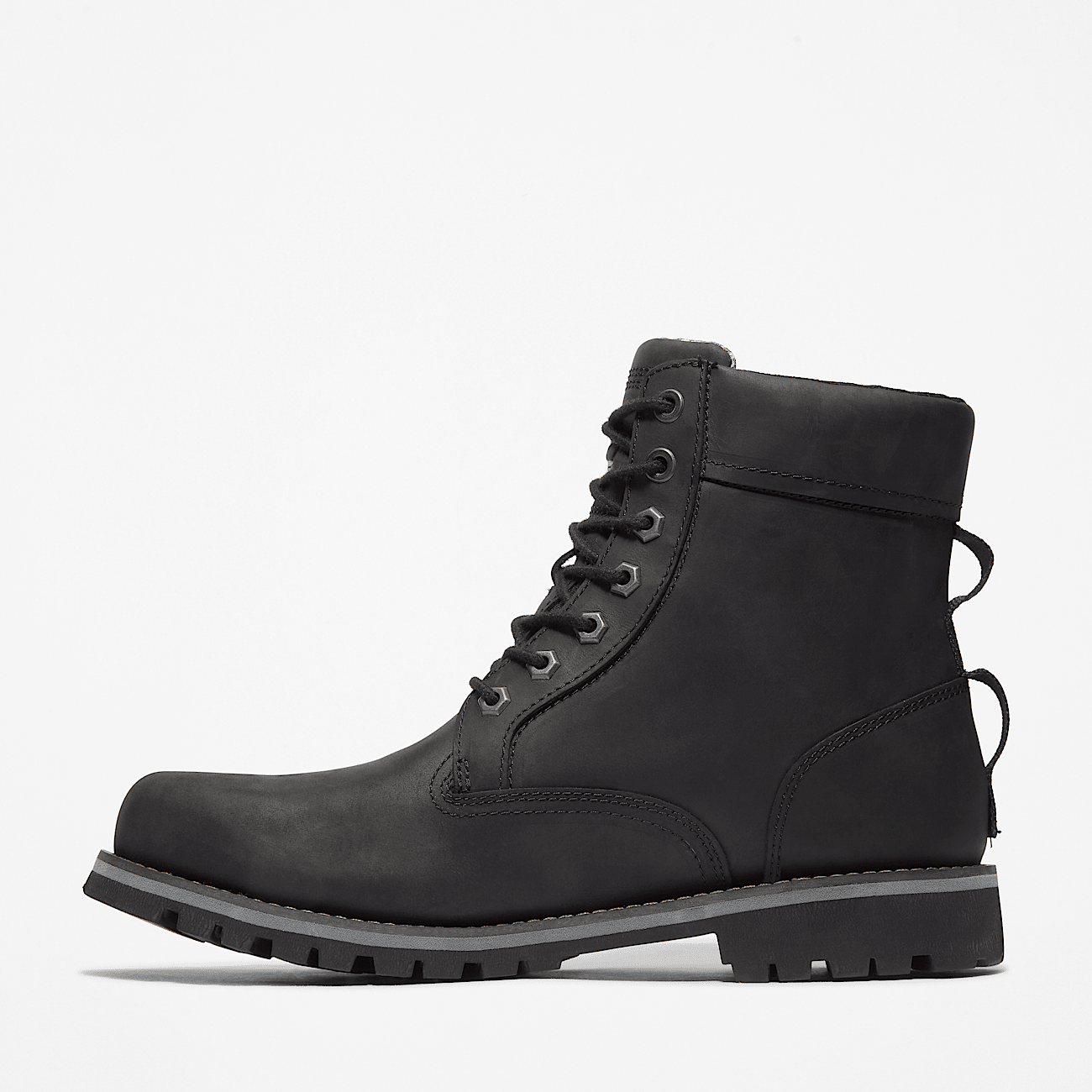 Rugged Mid Lace Up Waterproof Boot for Men in Black
