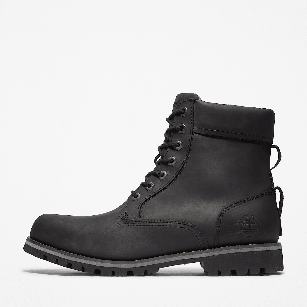Rugged Mid Lace Up Waterproof Boot for Men in Black