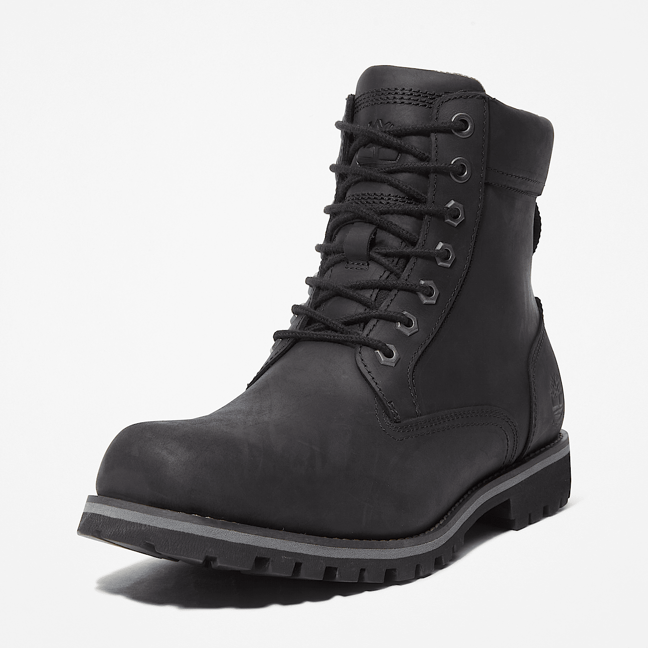 Rugged Mid Lace Up Waterproof Boot for Men in Black