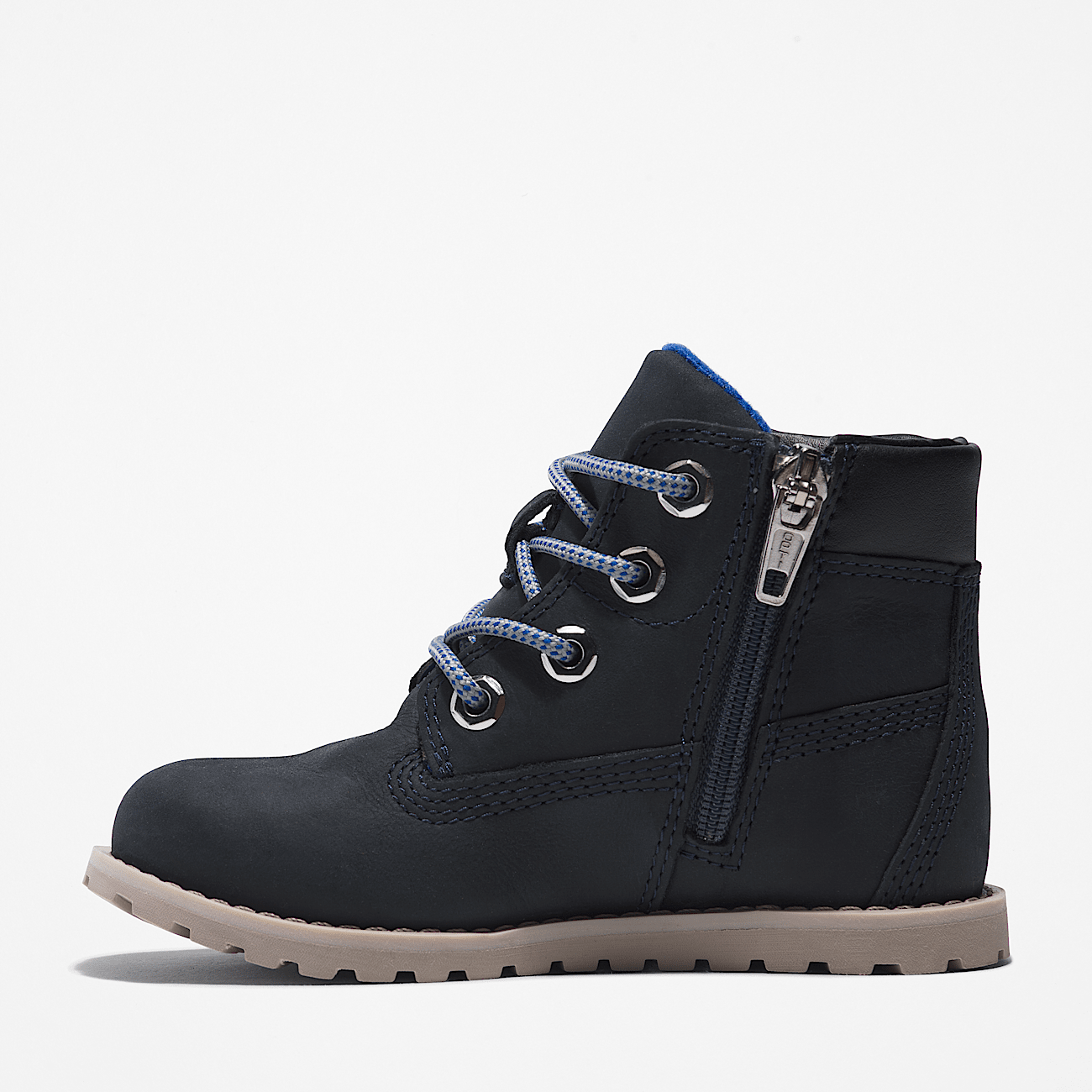 Pokey Pine Fluffy collar Zip Boot for Toddler in Dark Blue