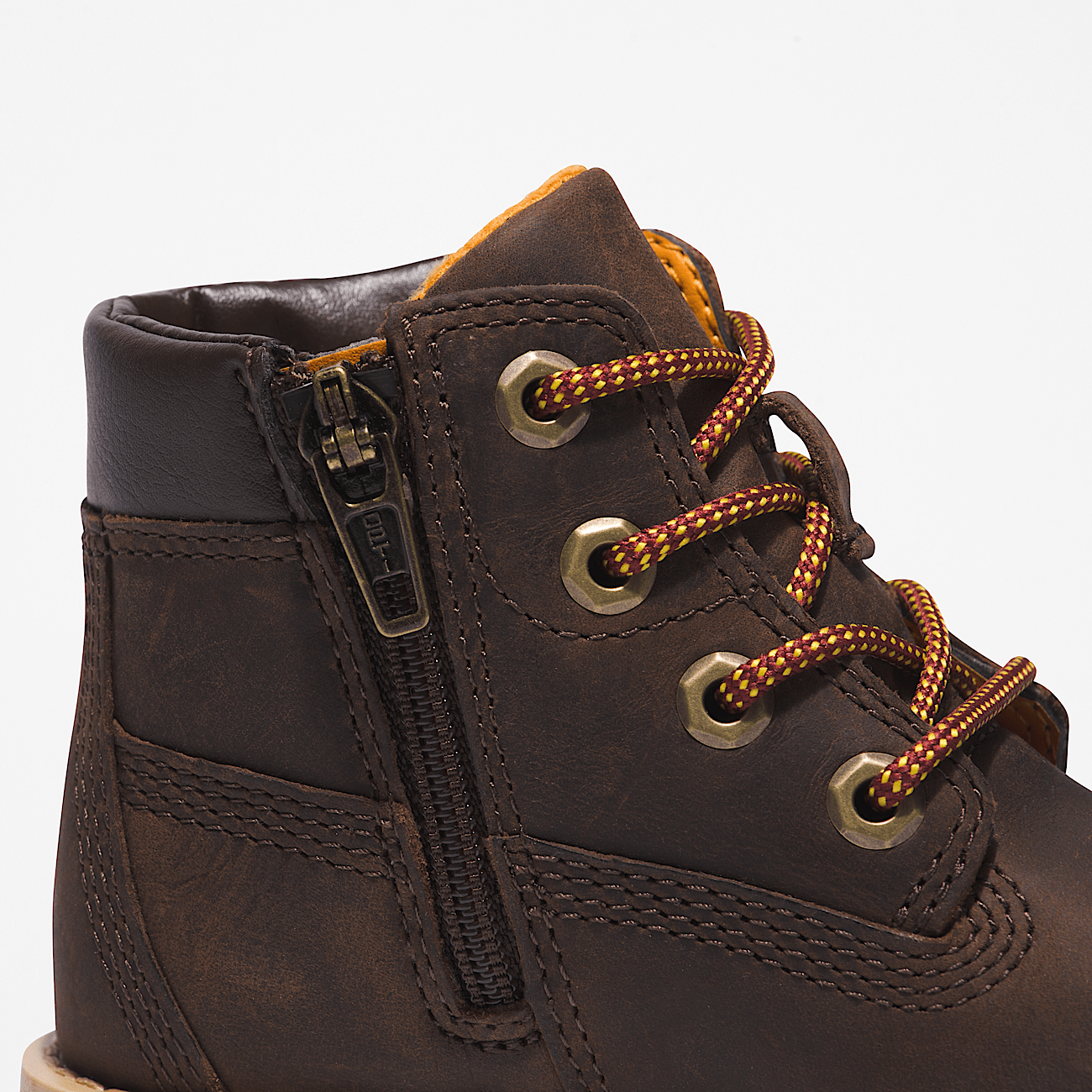 Pokey Pine Fluffy collar Zip Boot for Toddler in Dark Brown