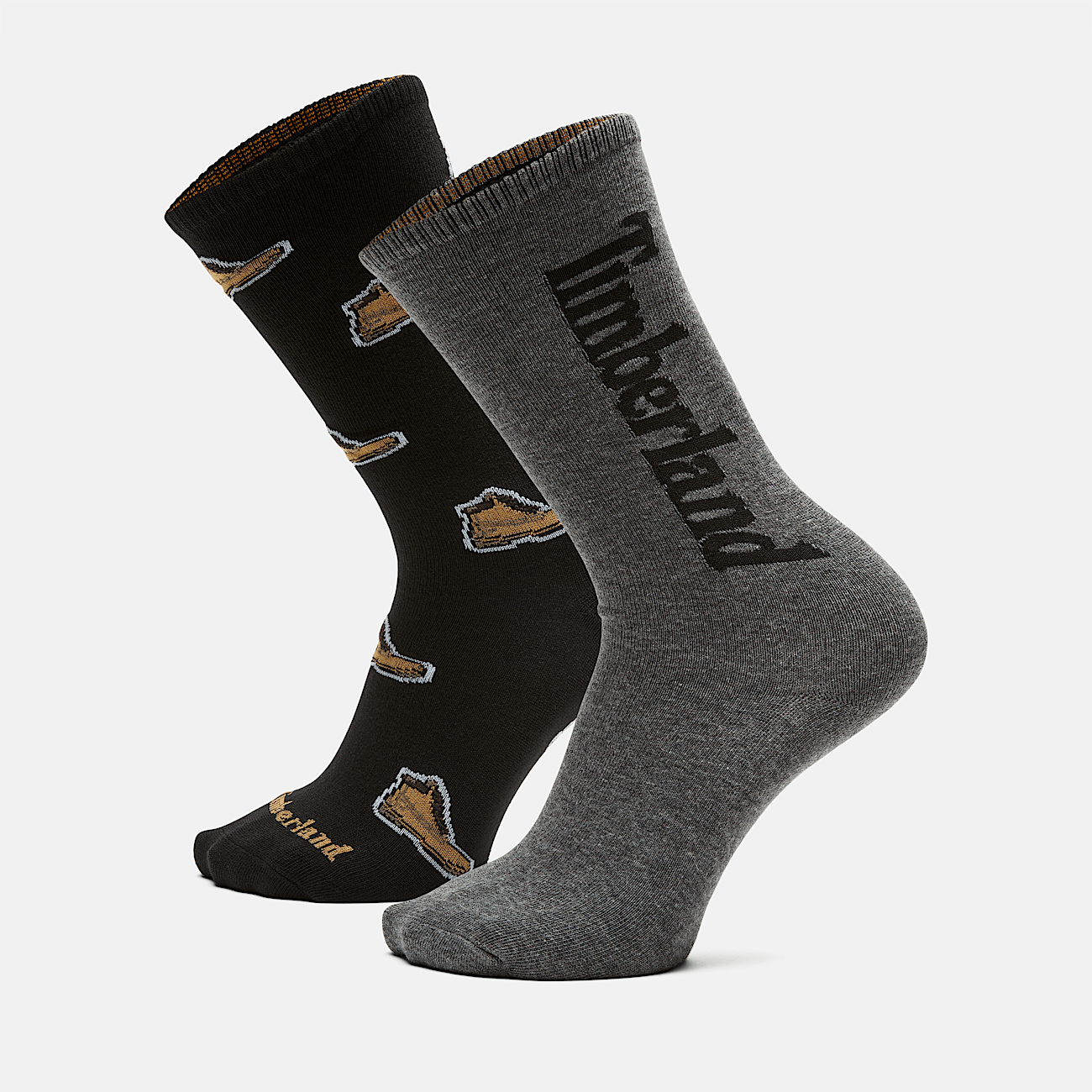 All Gender 2 Pair Pack All over Print Crew Socks in Black