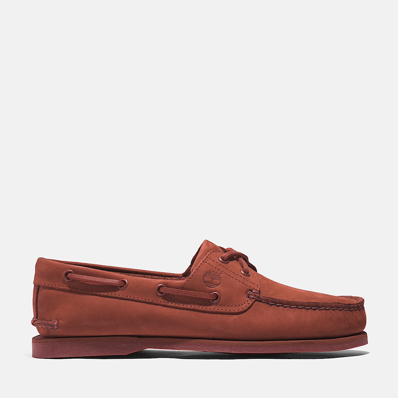 Classic Leather Boat Shoe for Men in Dark Red