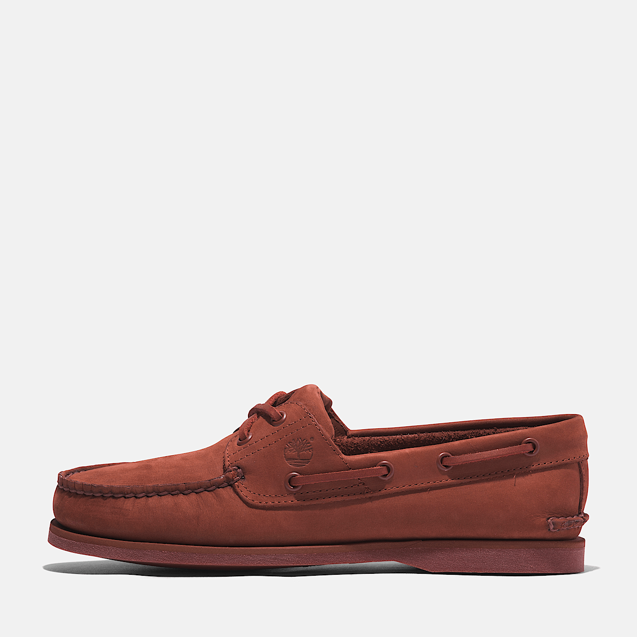 Classic Leather Boat Shoe for Men in Dark Red