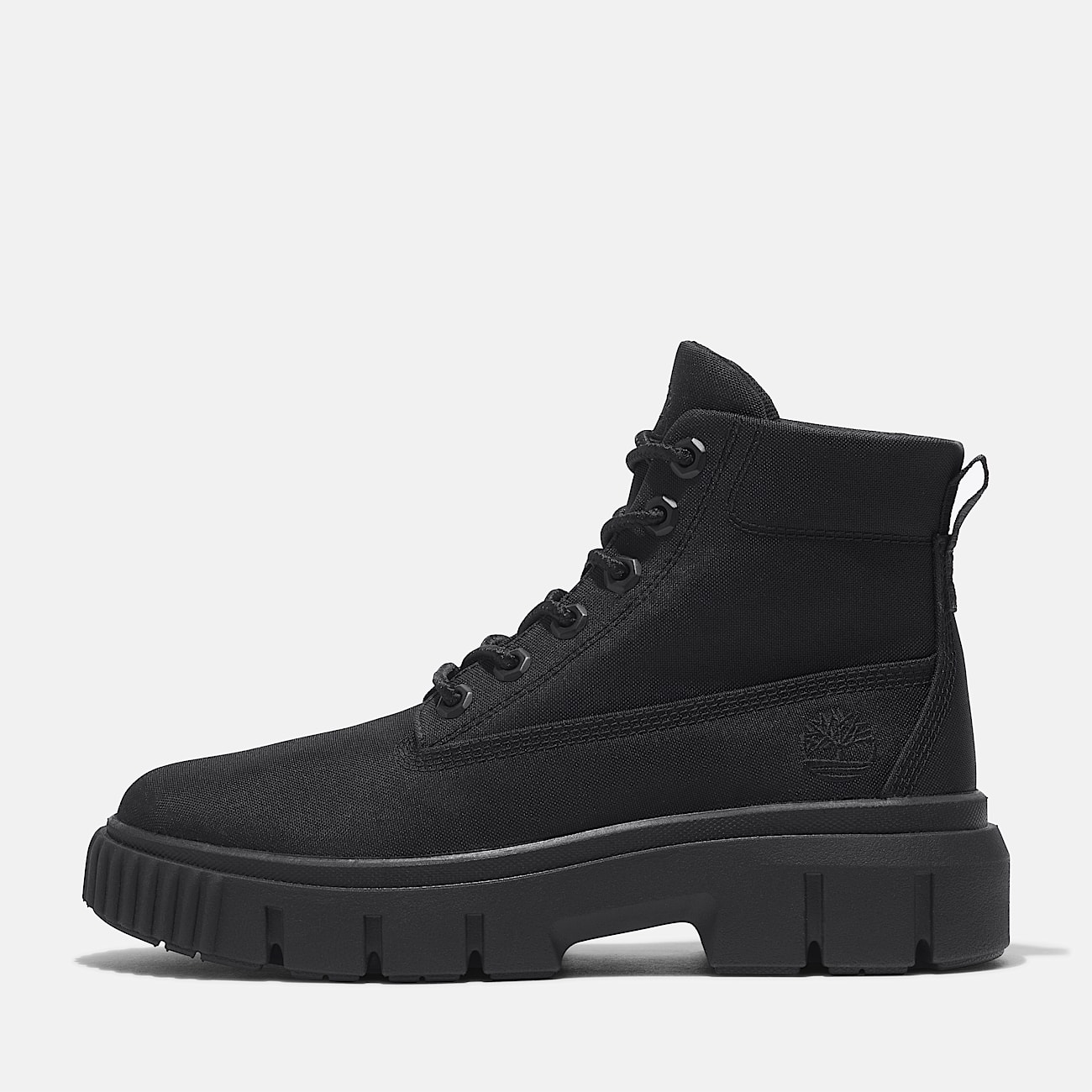 Bottine a lacets mi haute Greyfield pour femme en noir