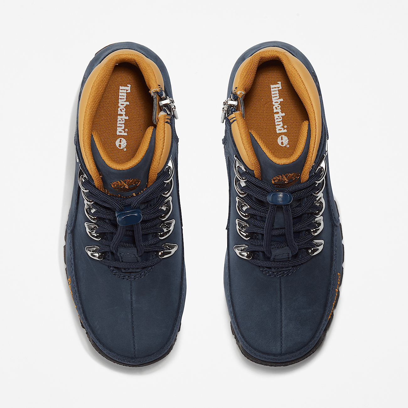 Bottine mi haute a lacets Euro Rock pour enfant en bleu fonce
