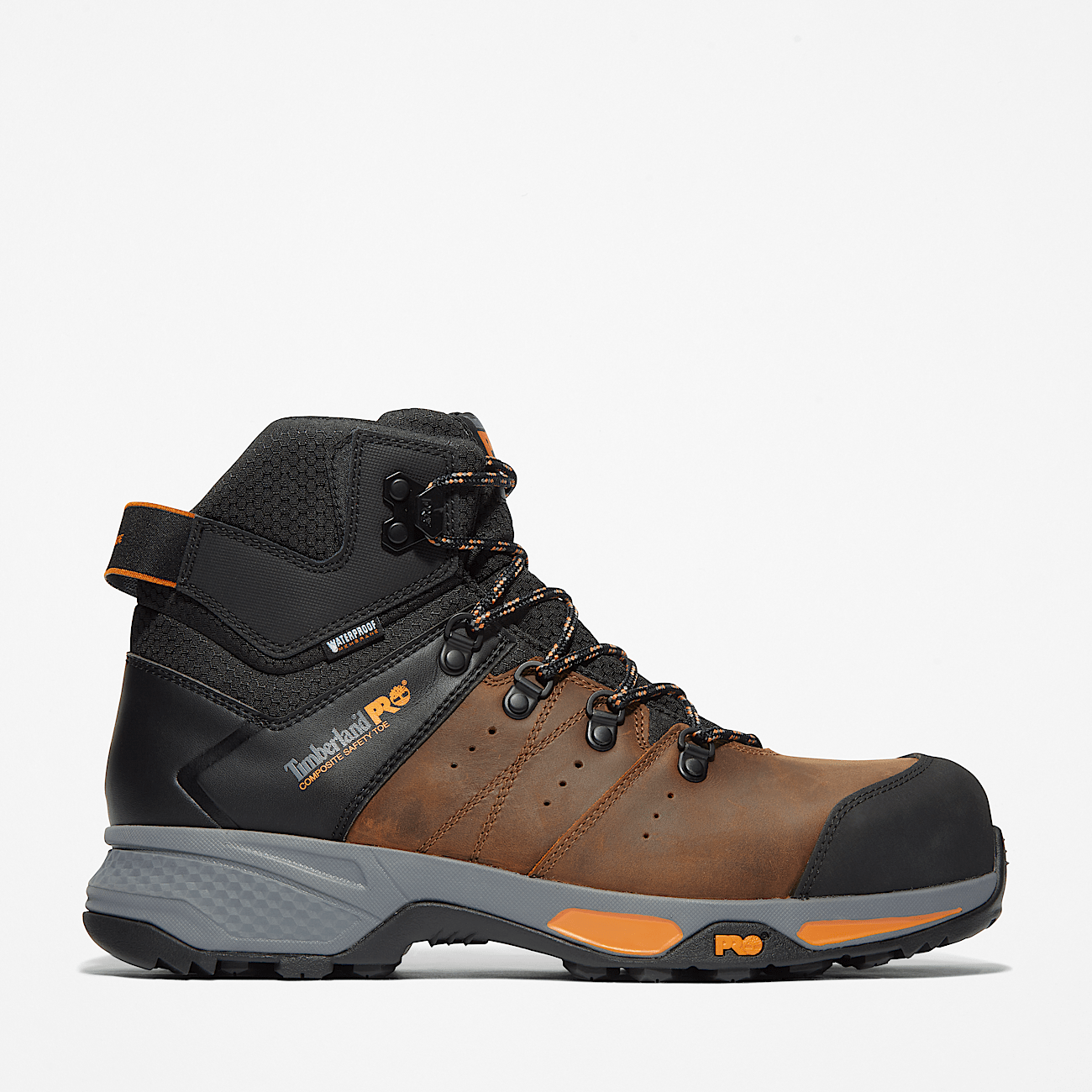 Switchback Composite Toe Waterproof Work Boot for Men in Brown