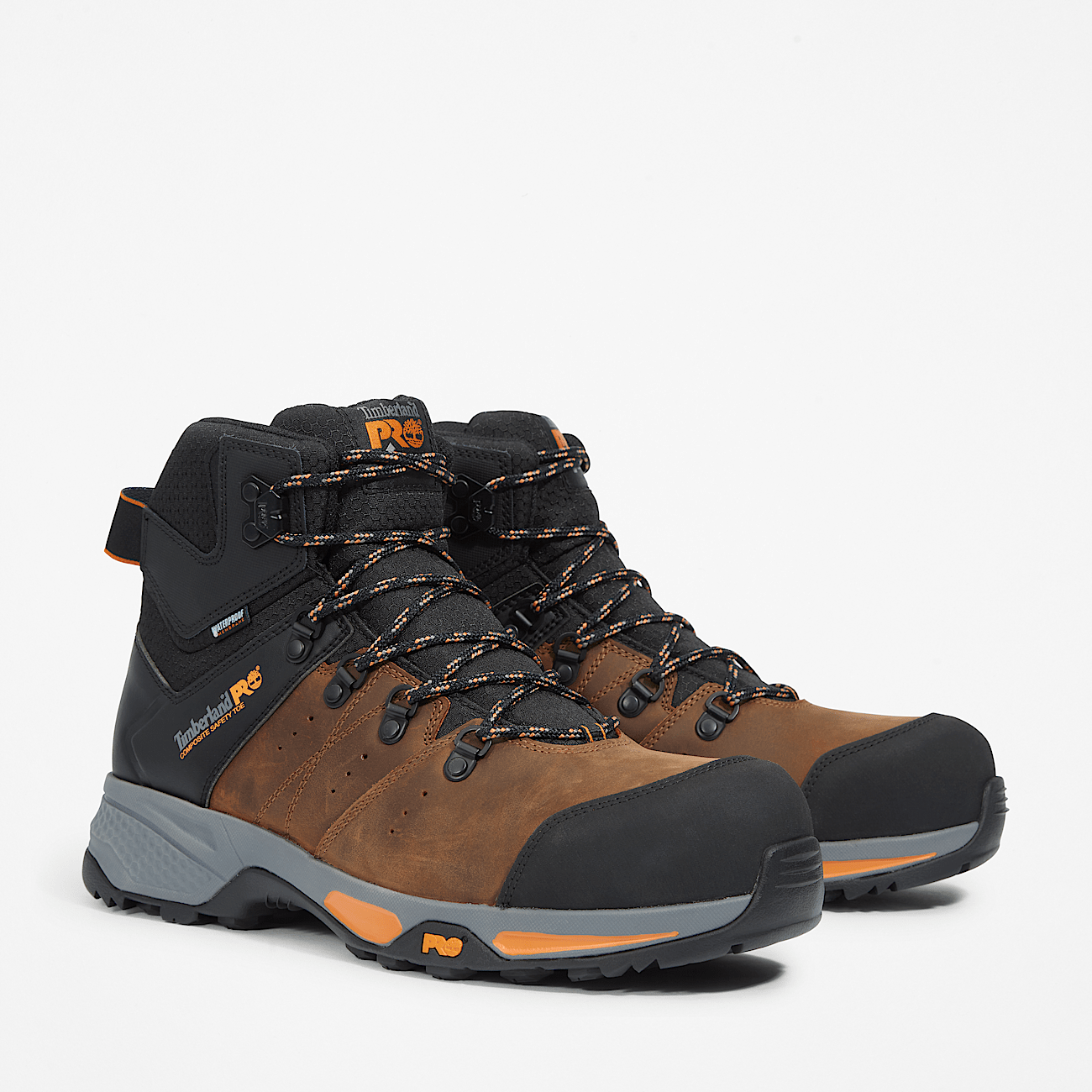 Switchback Composite Toe Waterproof Work Boot for Men in Brown