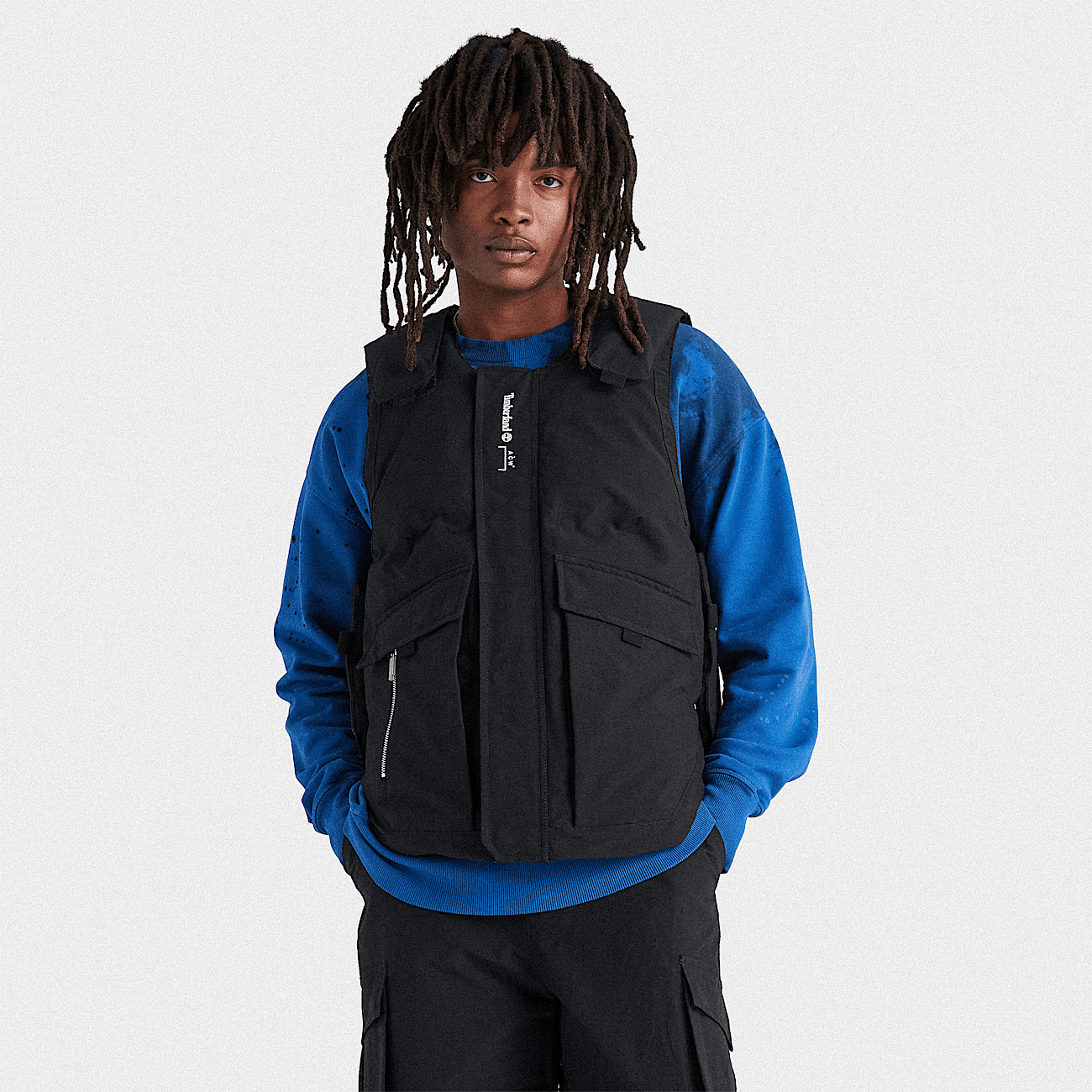Sleeveless black jacket sale