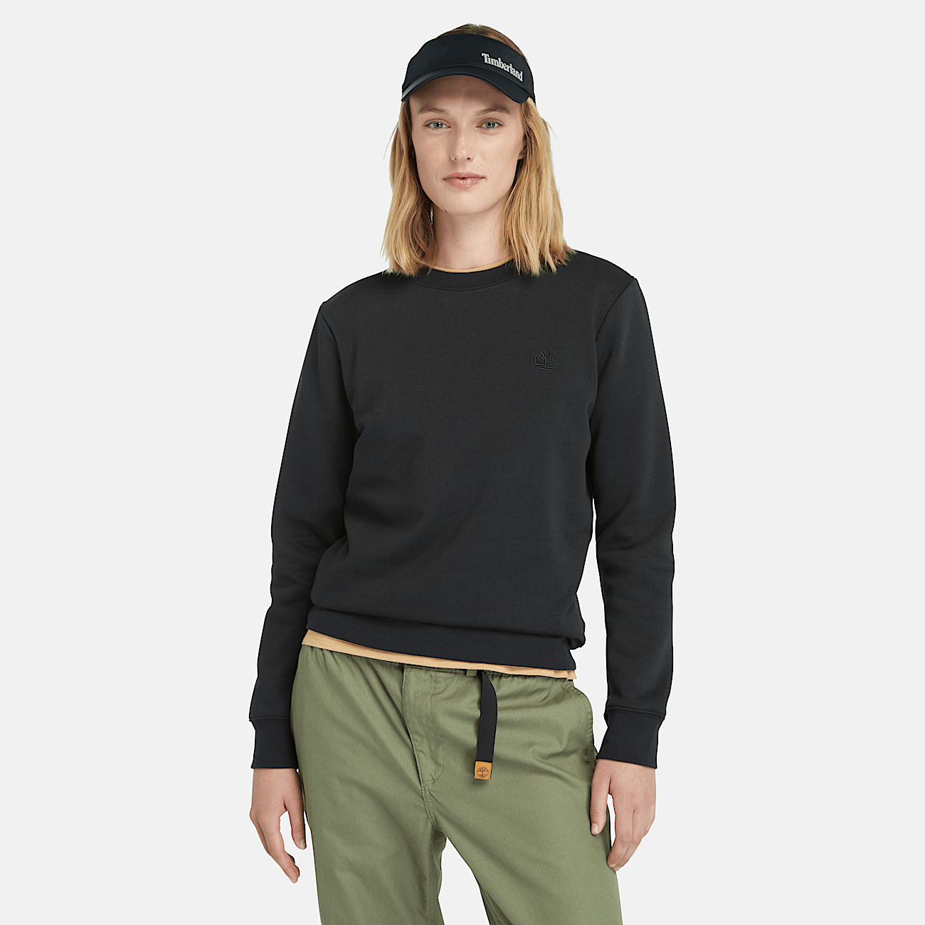 Exeter River Brushed back Crew Sweatshirt for Women in Black