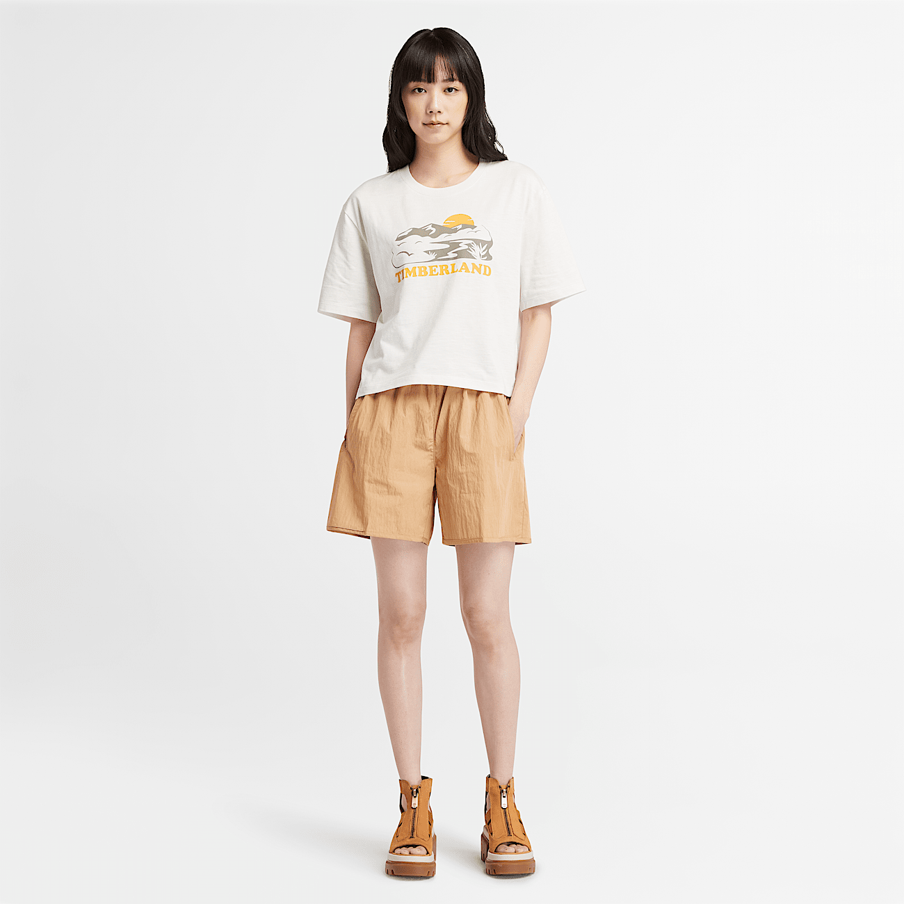 Utility Summer Shorts for Women in Yellow