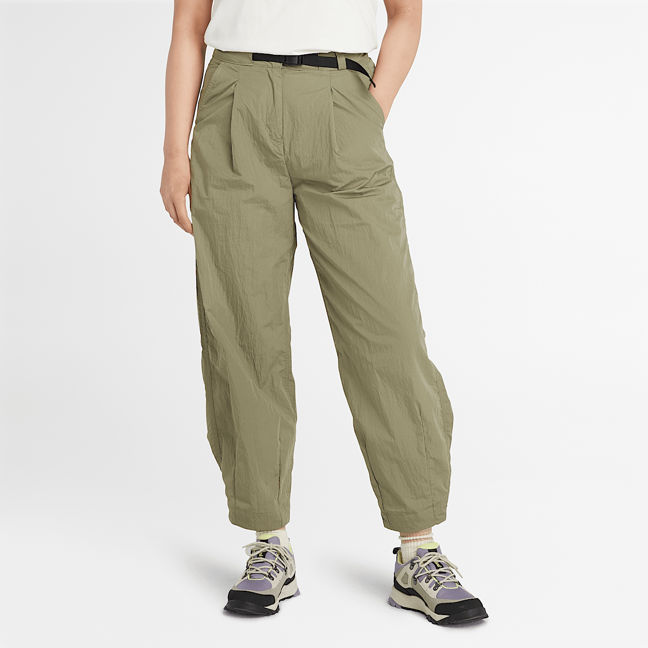 Practicos pantalones bombachos de verano para mujer en verde