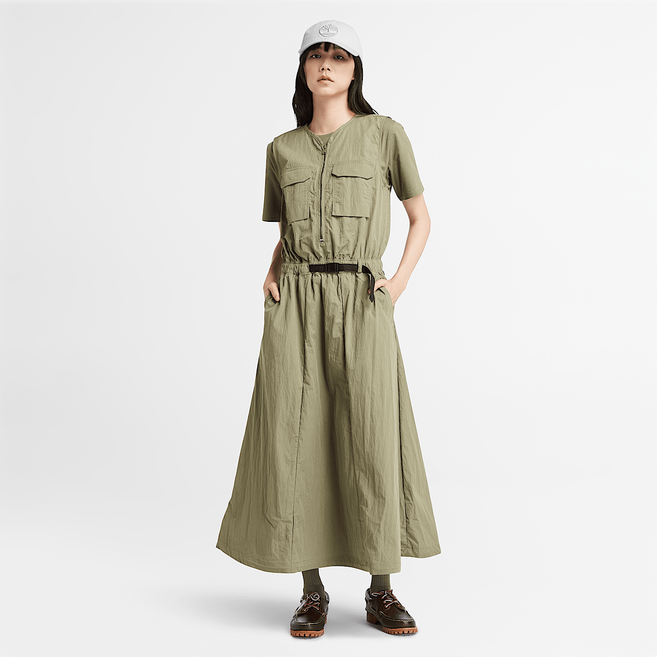 Robe d ete utilitaire pour femme en vert